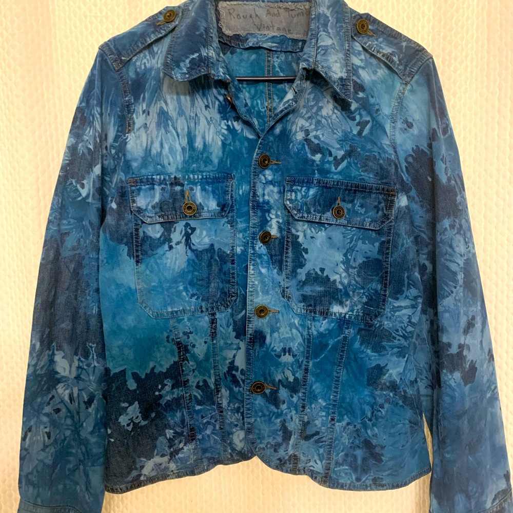 Rough and tumble vintage tie died denim jacket